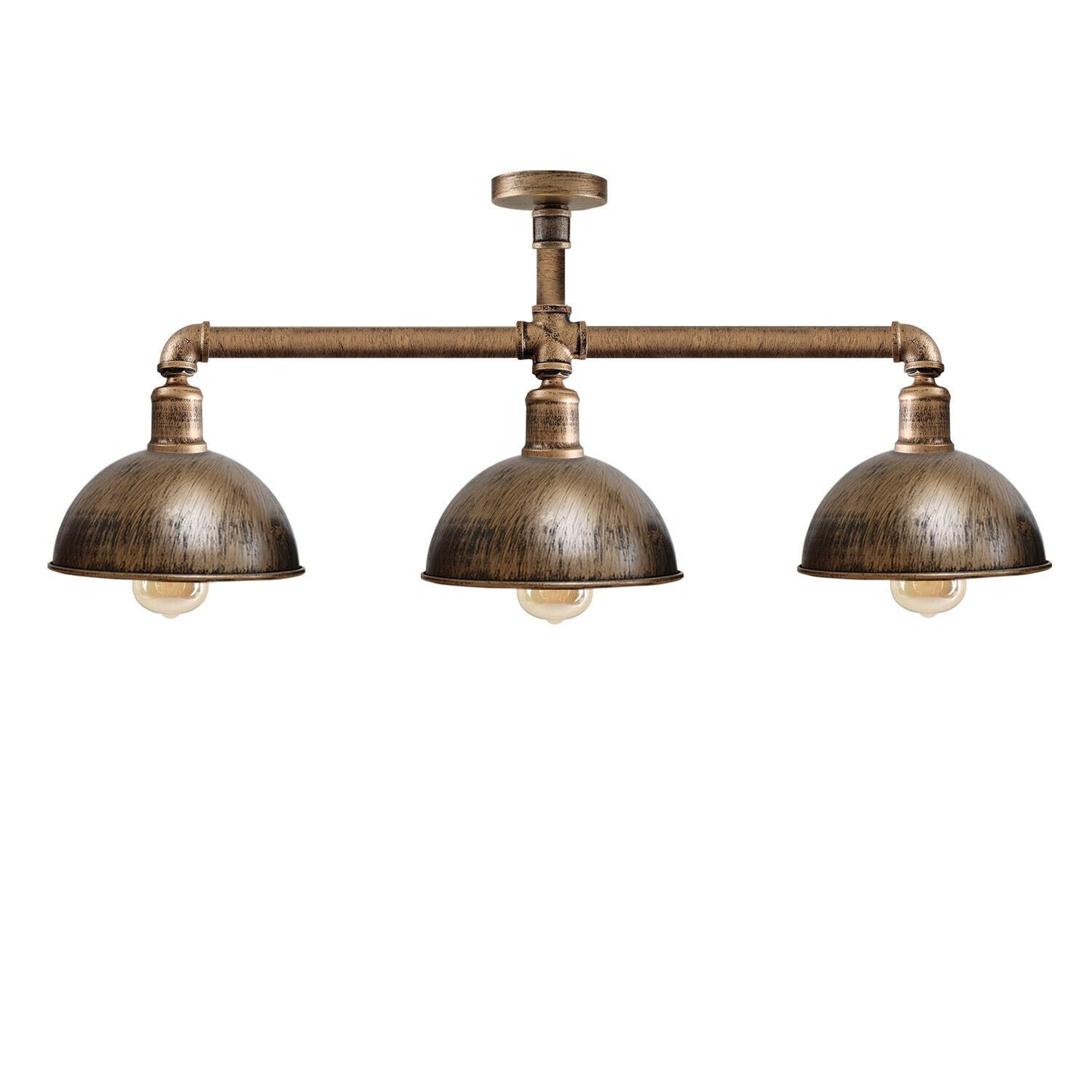 3 Pendant Pipe Light Vintage Industrial Suspended Arm 3 Head Ceiling Lamp E27 ~3596