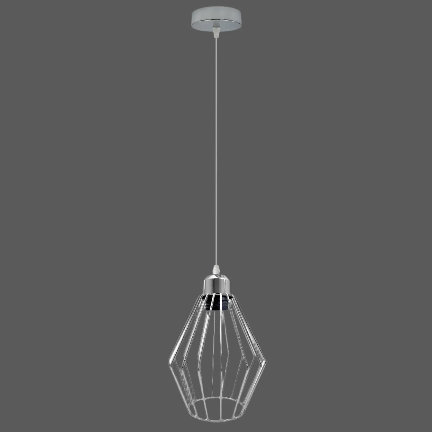 Chrome Retro Vintage Loft Style Ceiling Lamp Shade Easy Fit E27 Base Screw~4293