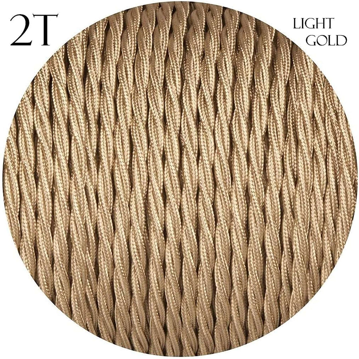 Fil tressé Electrique flexible d'éclairage Lampe câbles Doré clair