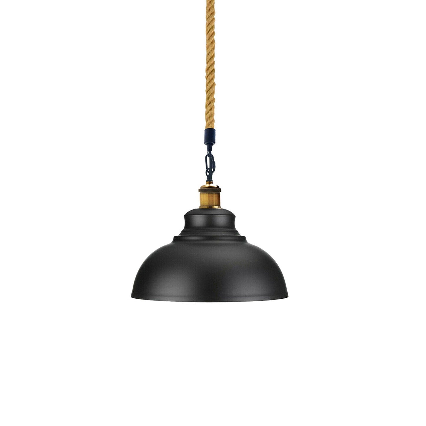 Black Ceiling Industrial Pendant Shade Modern Hemp Hanging Retro Light~1936