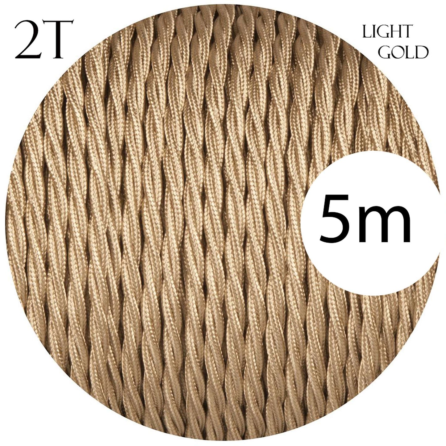 Fil tressé Electrique flexible d'éclairage Lampe câbles Doré clair