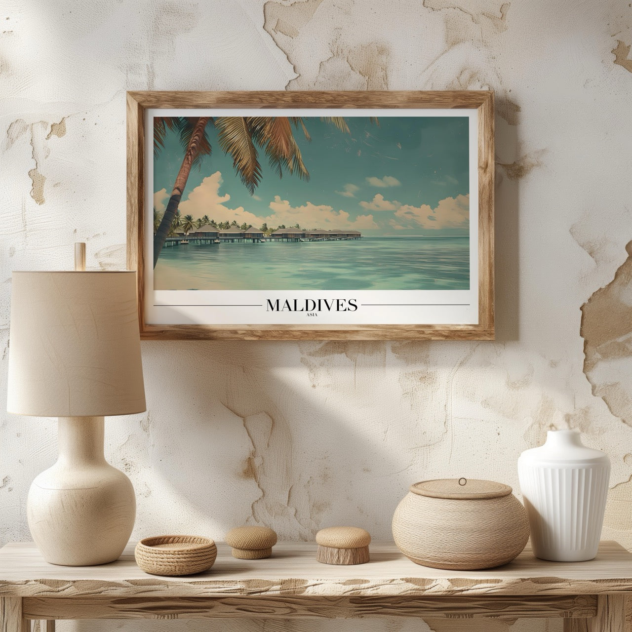 Paradise Maldives Beach World Travel - Rolled Poster Art Print