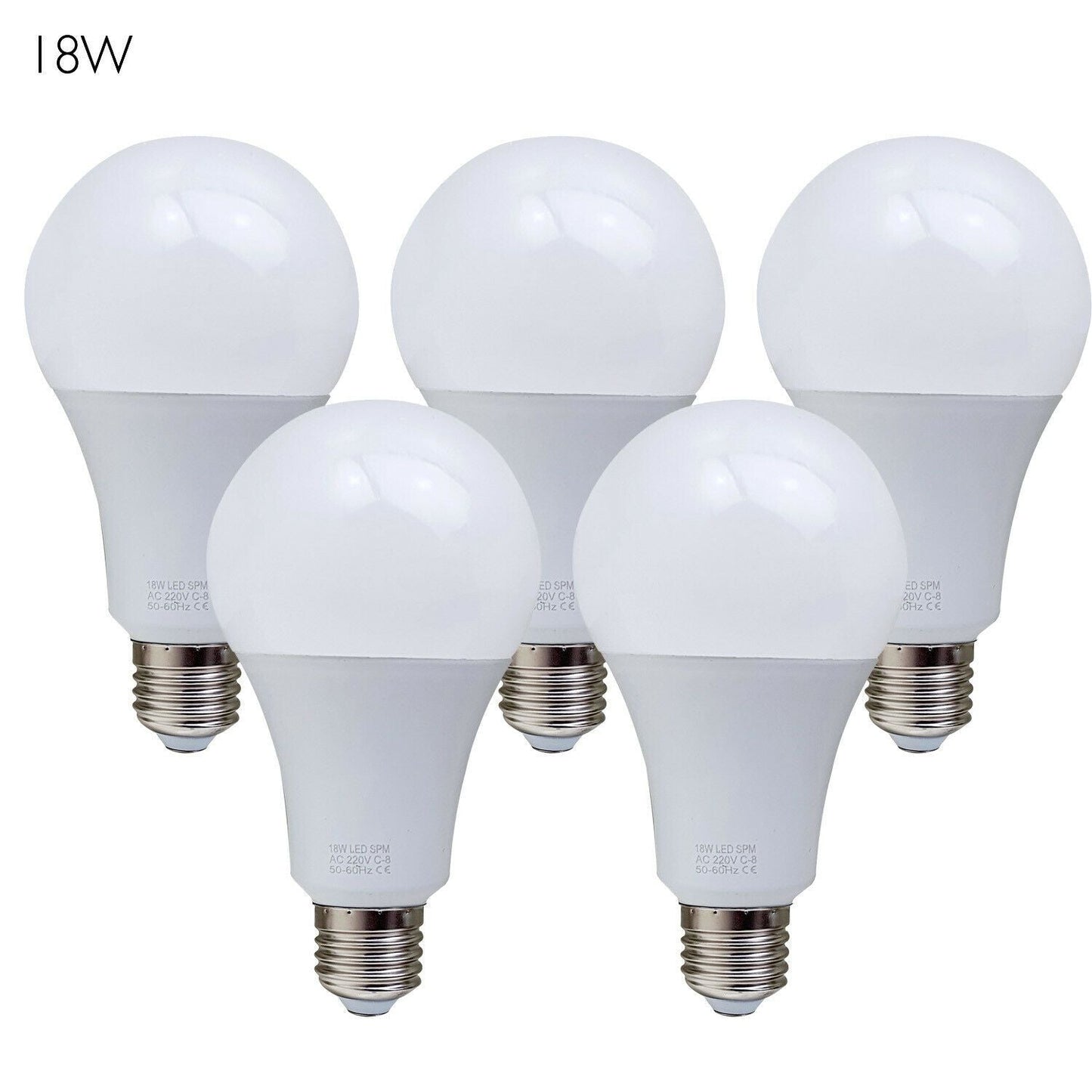 5 Pack-A60_E27 Bulb Standard Base_LED 6000K White Light Bulbs~1950