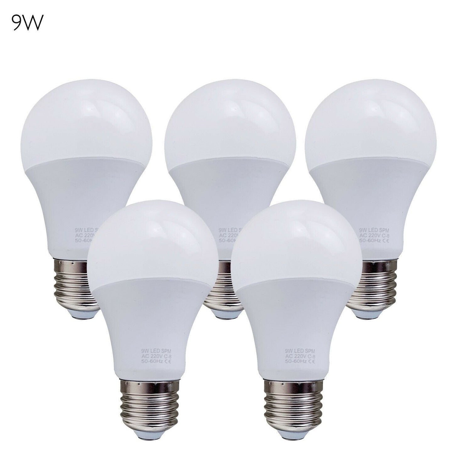 5 Pack-A60_E27 Bulb Standard Base_LED 6000K White Light Bulbs~1950
