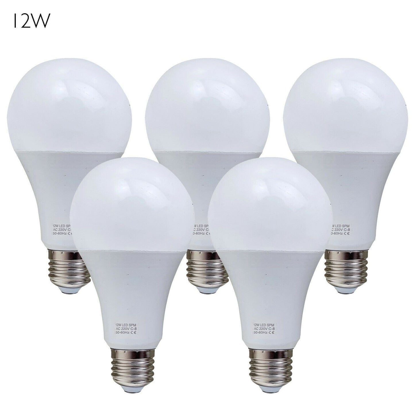 5 Pack-A60_E27 Bulb Standard Base_LED 6000K White Light Bulbs~1950
