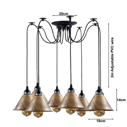 Industrial Retro Modern 8Way Vintage Loft Spider Ceiling Pendant Light~1131