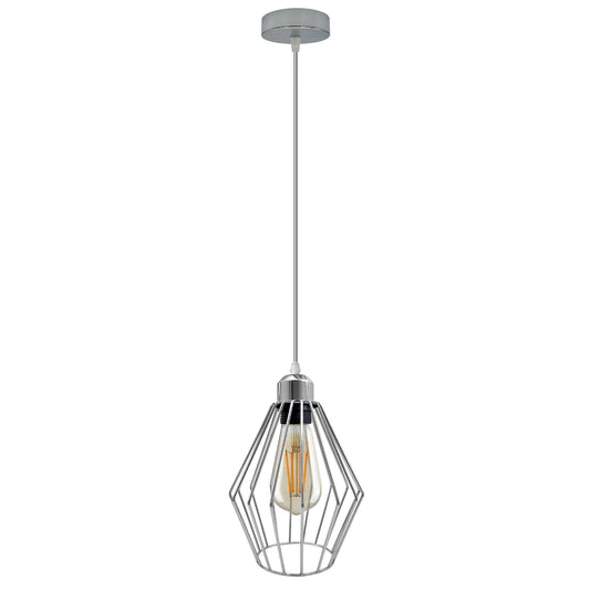 Chrome Retro Vintage Loft Style Ceiling Lamp Shade Easy Fit E27 Base Screw~4293