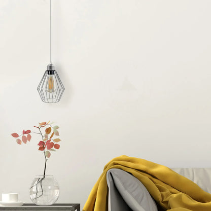 Chrome Retro Vintage Loft Style Ceiling Lamp Shade Easy Fit E27 Base Screw~4293