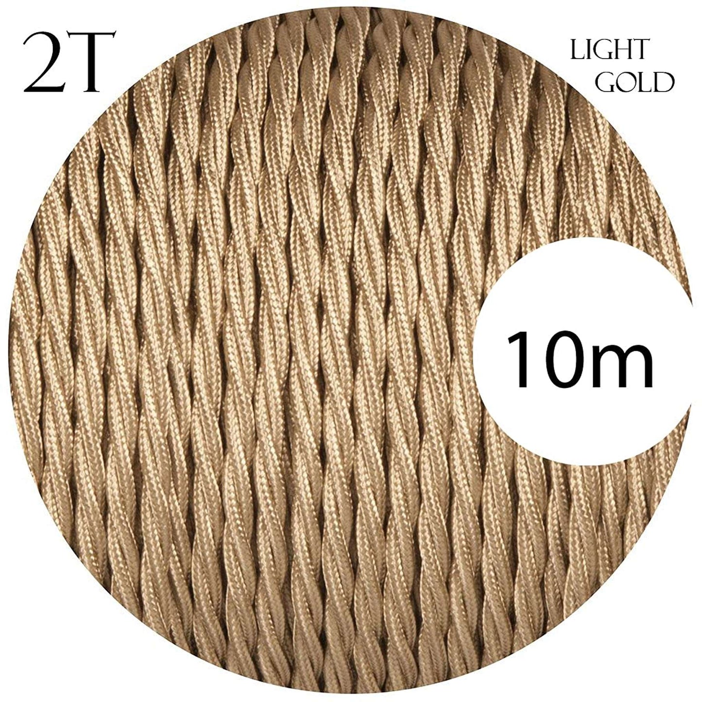 Fil tressé Electrique flexible d'éclairage Lampe câbles Doré clair