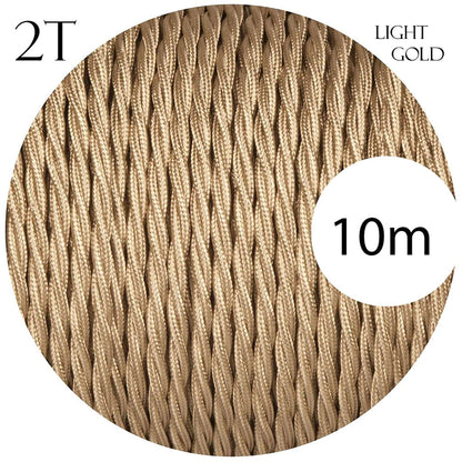 Fil tressé Electrique flexible d'éclairage Lampe câbles Doré clair