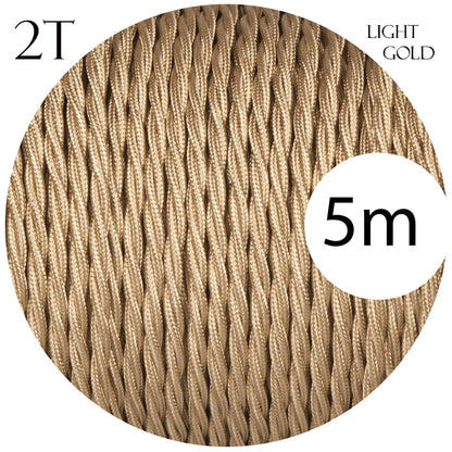 Fil tressé Electrique flexible d'éclairage Lampe câbles Doré clair