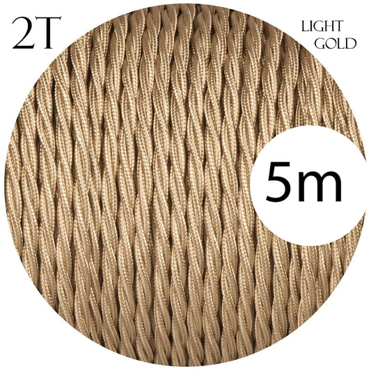 Fil tressé Electrique flexible d'éclairage Lampe câbles Doré clair