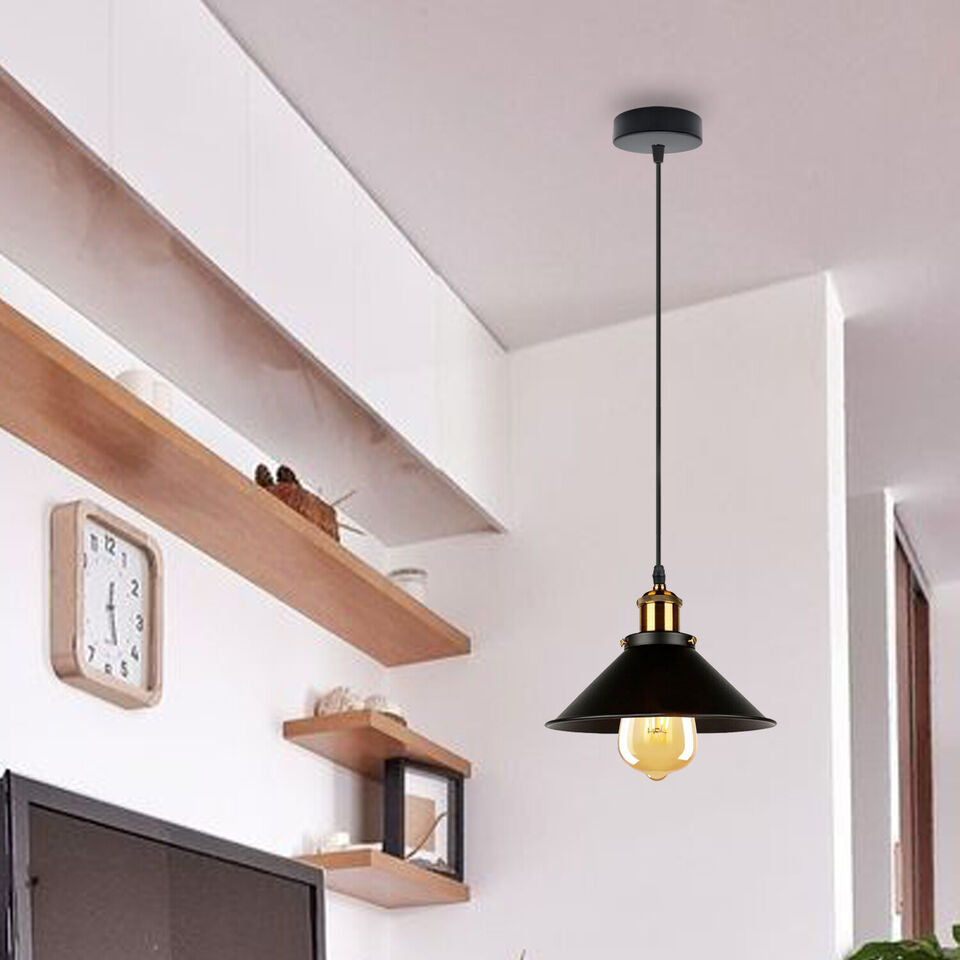 3 Pack Industrial Rustic Pendant Light Vintage Metal Lampshade Ceiling Lamp  ~3567