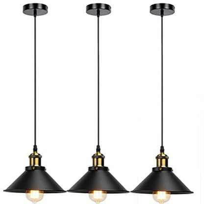 3 Pack Industrial Rustic Pendant Light Vintage Metal Lampshade Ceiling Lamp  ~3567