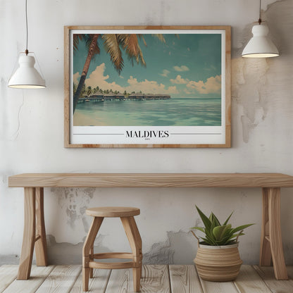 Paradise Maldives Beach World Travel - Rolled Poster Art Print