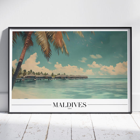 Paradise Maldives Beach World Travel - Rolled Poster Art Print