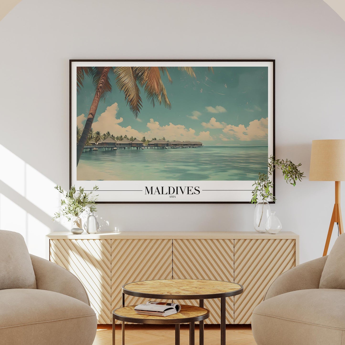 Paradise Maldives Beach World Travel - Rolled Poster Art Print