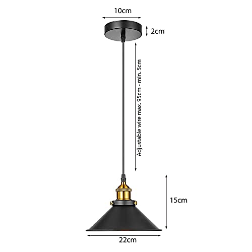 3 Pack Industrial Rustic Pendant Light Vintage Metal Lampshade Ceiling Lamp  ~3567