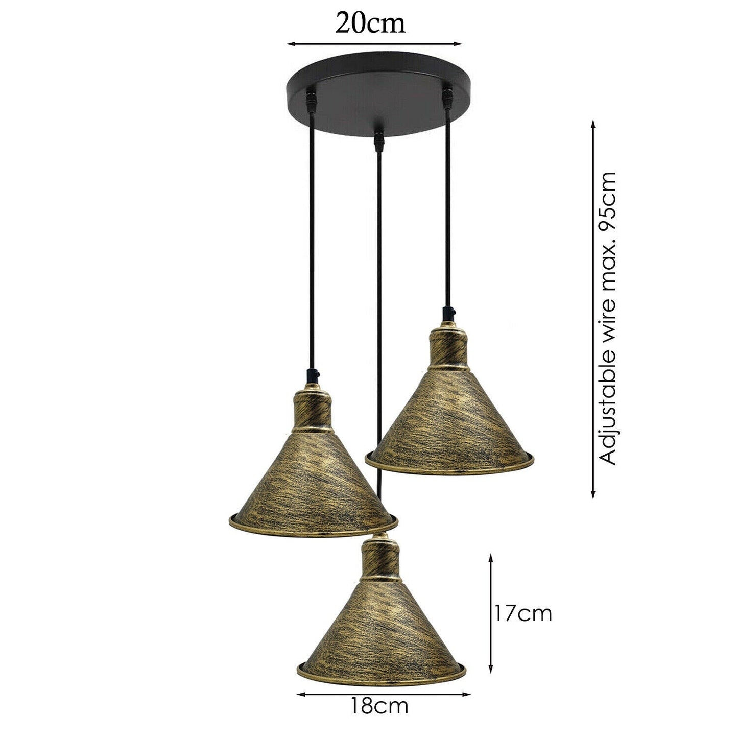 3 Head Pendant Light Chandeliers Industrial Metal Cage Wire Frame Loft Ceiling~1543