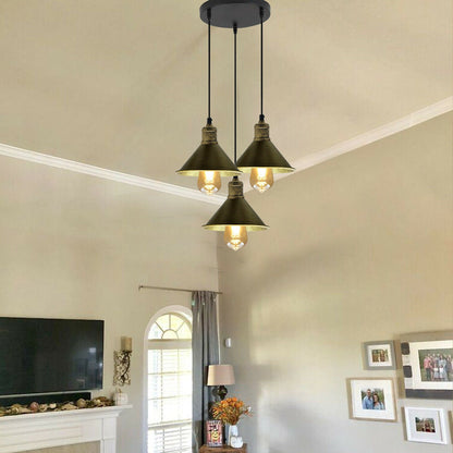 3 Head Pendant Light Chandeliers Industrial Metal Cage Wire Frame Loft Ceiling~1543