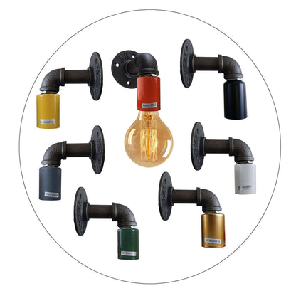 Water Pipe Wall Lamp Industrial style single wall light fitting~1523