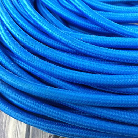 1m/5m/10m 2 Core Round Vintage Braided Fabric Blue Cable Flex 0.75mm~3222