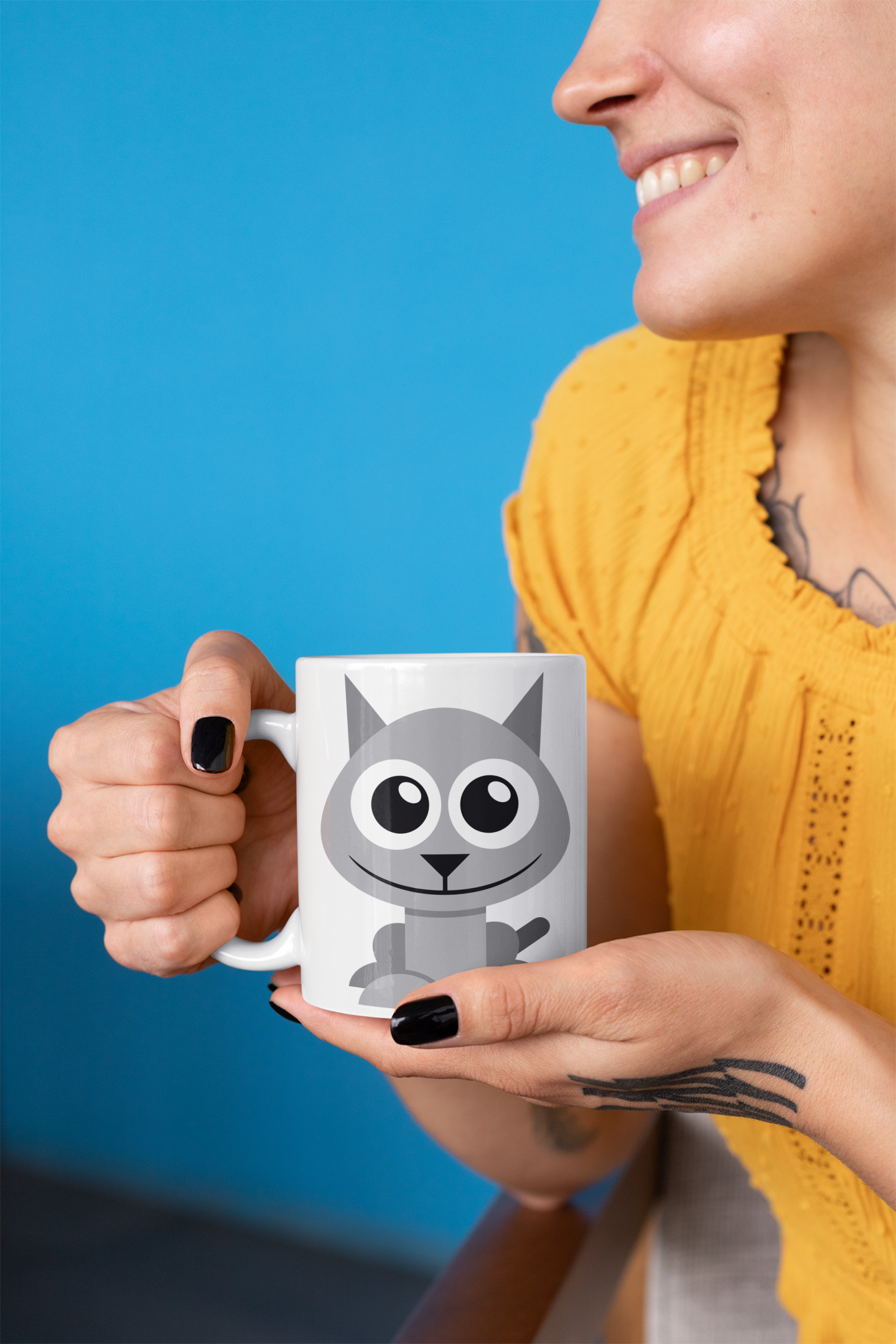 Adorable Cat Personalised Your Name Gift Mug-3