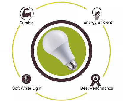5 Pack-A60_E27 Bulb Standard Base_LED 6000K White Light Bulbs~1950