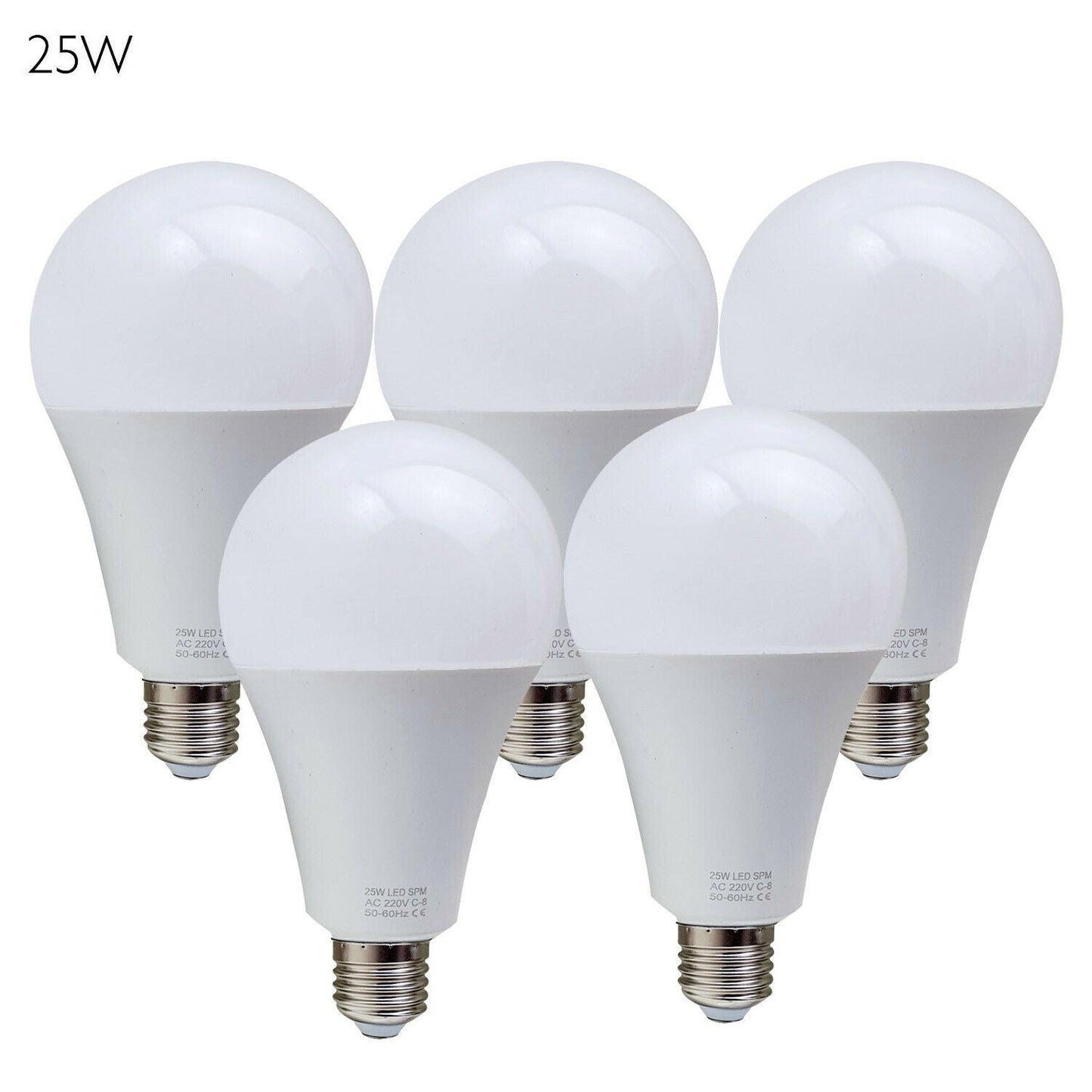 5 Pack-A60_E27 Bulb Standard Base_LED 6000K White Light Bulbs~1950