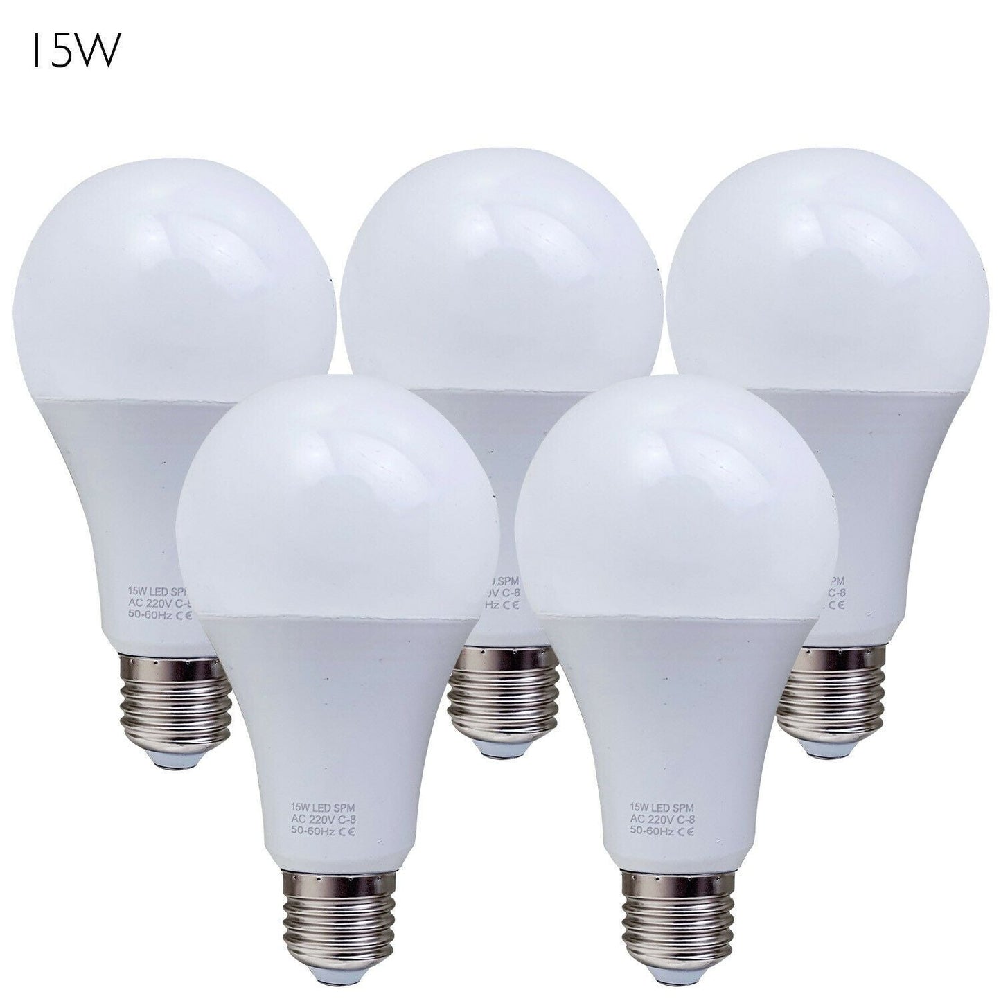 5 Pack-A60_E27 Bulb Standard Base_LED 6000K White Light Bulbs~1950