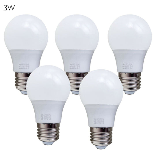 5 Pack-A60_E27 Bulb Standard Base_LED 6000K White Light Bulbs~1950