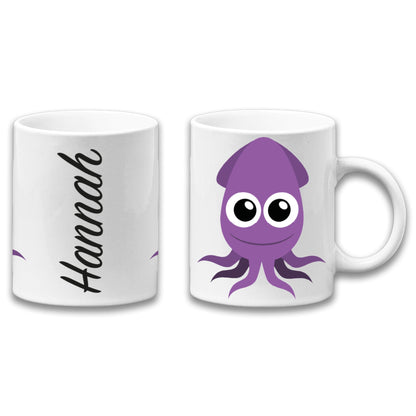 Adorable Squid Sea Animal Personalised Your Name Gift Mug-0